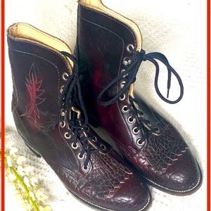 Vintage western leather roper boots size 7.5